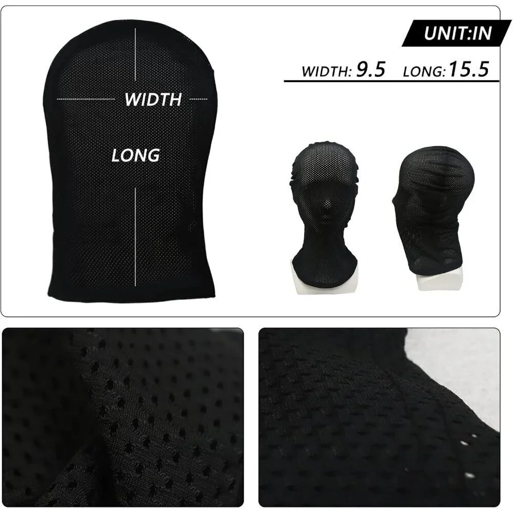 🆕Women Black Lace Hole Face Mask Gothic Sexy Halloween Spandex Cosplay Mask